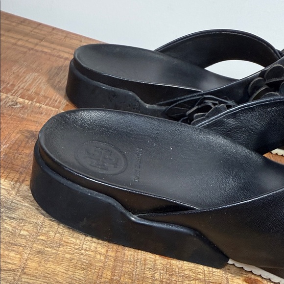 Tory Burch Black Blossom Slides, Women’s 8.5 - Picture 3 of 7